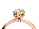 Rose gold Fancy Yellow Marquise Cut Diamond Solitaire Ring with Thin Band and Prong Setting_16