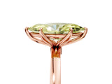 Rose gold Fancy Yellow Marquise Cut Diamond Solitaire Ring with Thin Band and Prong Setting_29