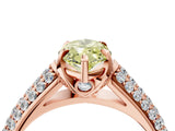 Rose gold Fancy Yellow Marquise Cut Diamond Solitaire Ring with Three-Row Pavé Band and Four-Prong Setting_21