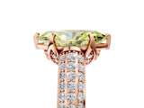 Rose gold Fancy Yellow Marquise Cut Diamond Solitaire Ring with Three-Row Pavé Band and Four-Prong Setting_22