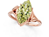 Rose gold Fancy Yellow Marquise Cut Diamond Solitaire Ring with Twist Band and Four-Prong Setting_29