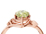 Rose gold Fancy Yellow Marquise Cut Diamond Solitaire Ring with Twist Band and Four-Prong Setting_32