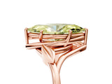 Rose gold Fancy Yellow Marquise Cut Diamond Solitaire Ring with Twist Band and Four-Prong Setting_33