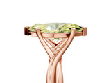 Rose gold Fancy Yellow Marquise Cut Diamond Solitaire Twist Band Prong Setting Ring_71