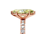 Rose gold Fancy Yellow Marquise  Cut Diamond Solitaire with Pave Band and Four-Prong Setting 15