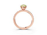 Rose gold Fancy Yellow Marquise  Cut Diamond Solitaire with Pave Band and Four-Prong Setting 6