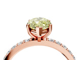 Rose gold Fancy Yellow Marquise  Cut Diamond Solitaire with Pave Band and Four-Prong Setting 7