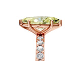Rose gold Fancy Yellow Marquise  Cut Diamond Solitaire with Pave Band and Four-Prong Setting 8