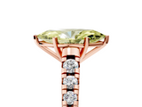 Rose gold Fancy Yellow Marquise  Cut Diamond Solitaire with Pave Band and Four-Prong Setting_5