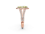 Rose gold Fancy Yellow Marquise Cut Diamond Split Shank Halo Ring with Four-Prong Setting_20