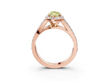 Rose gold Fancy Yellow Marquise Cut Diamond Split Shank Halo Ring with Four-Prong Setting_21