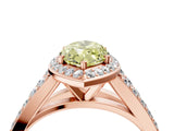 Rose gold Fancy Yellow Marquise Cut Diamond Split Shank Halo Ring with Four-Prong Setting_22