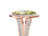 Rose gold Fancy Yellow Marquise Cut Diamond Split Shank Halo Ring with Four-Prong Setting_23