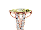 Rose gold Fancy Yellow Marquise Cut Diamond Split Shank Pavé Engagement Ring with Four-Prong Setting_22