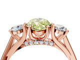 Rose gold Fancy Yellow Marquise Cut Diamond Three-Stone Engagement Ring with Prong Setting and Pavé Band_4