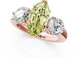 Rose gold Fancy Yellow Marquise Cut Diamond Three-Stone Ring with Prong Setting and Classic Band_36