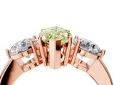Rose gold Fancy Yellow Marquise Cut Diamond Three-Stone Ring with Prong Setting and Classic Band_39