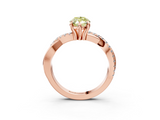 Rose gold Fancy Yellow Marquise  Cut Diamond Twist Band Solitaire with Prong Setting_3