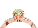 Rose gold Fancy Yellow Marquise  Cut Diamond Twist Band Solitaire with Prong Setting_4