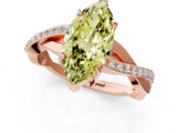 Rose gold Fancy Yellow Marquise  Cut Diamond Twisted Band Engagement Ring with Prong Setting_4