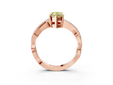 Rose gold Fancy Yellow Marquise  Cut Diamond Twisted Band Engagement Ring with Prong Setting_6