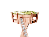 Rose gold Fancy Yellow Marquise  Cut Diamond Twisted Band Engagement Ring with Prong Setting_8