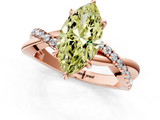 Rose gold Fancy Yellow Marquise  Cut Diamond Twisted Band with Pavé Setting and Four-Prong Setting_1