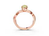 Rose gold Fancy Yellow Marquise  Cut Diamond Twisted Band with Pavé Setting and Four-Prong Setting_3