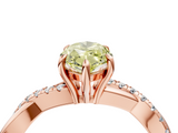 Rose gold Fancy Yellow Marquise  Cut Diamond Twisted Band with Pavé Setting and Four-Prong Setting_4