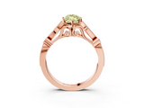 Rose gold Fancy Yellow Marquise  Cut Diamond with Milgrain Marquise and Bezel Accents on a Solitaire Band with Prong Setting_3