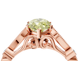Rose gold Fancy Yellow Marquise  Cut Diamond with Milgrain Marquise and Bezel Accents on a Solitaire Band with Prong Setting_4