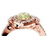 Rose gold Fancy Yellow Marquise  Cut Double Halo Diamond Engagement Ring with Pave Band and Four-Prong Setting 8