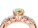 Rose gold Fancy Yellow Marquise  Cut Five-Stone Prong Set Diamond Ring with Classic Band_33