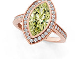 Rose gold Fancy Yellow Marquise Cut Halo Bezel Diamond Pave Band Ring_1