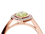 Rose gold Fancy Yellow Marquise Cut Halo Bezel Diamond Pave Band Ring_4