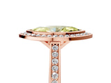 Rose gold Fancy Yellow Marquise Cut Halo Bezel Diamond Pave Band Ring_5