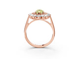 Rose gold Fancy Yellow Marquise Cut Halo Cluster Diamond Ring with Pave Band and Four-Prong Setting_15