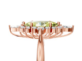 Rose gold Fancy Yellow Marquise Cut Halo Diamond Cluster Ring with Marquise and Round Stones on a White Gold Band with Prong Setting_5