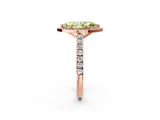 Rose gold Fancy Yellow Marquise  Cut Halo Diamond Engagement Ring with Pave Band and Four-Prong Setting_2