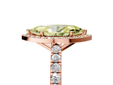 Rose gold Fancy Yellow Marquise  Cut Halo Diamond Engagement Ring with Pave Band and Four-Prong Setting_5
