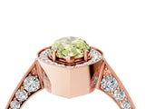 Rose gold Fancy Yellow Marquise Cut Halo Diamond Engagement Ring with Split Shank Band and Four-Prong Setting_4