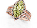 Rose gold Fancy Yellow Marquise  Cut Halo Diamond Engagement Ring with Split Shank and Four-Prong Setting_1