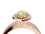 Rose gold Fancy Yellow Marquise  Cut Halo Diamond Engagement Ring with Split Shank and Four-Prong Setting_4