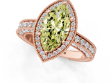 Rose gold Fancy Yellow Marquise  Cut Halo Diamond Pave Band Ring with Four-Prong Setting_1