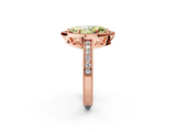 Rose gold Fancy Yellow Marquise  Cut Halo Diamond Pave Band Ring with Four-Prong Setting_2