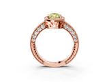 Rose gold Fancy Yellow Marquise  Cut Halo Diamond Pave Band Ring with Four-Prong Setting_3