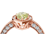 Rose gold Fancy Yellow Marquise  Cut Halo Diamond Pave Band Ring with Four-Prong Setting_4