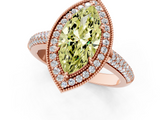 Rose gold Fancy Yellow Marquise  Cut Halo Diamond Pave Band with Four-Prong Setting_1
