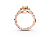 Rose gold Fancy Yellow Marquise  Cut Halo Diamond Pave Band with Four-Prong Setting_3
