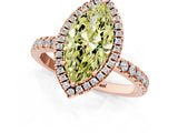 Rose gold Fancy Yellow Marquise Cut Halo Diamond Pave Band with Prong Setting_1